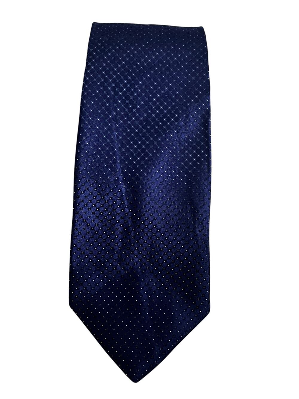 Michael Kors Designer Blue 100% Silk Basketweave Pattern Tie